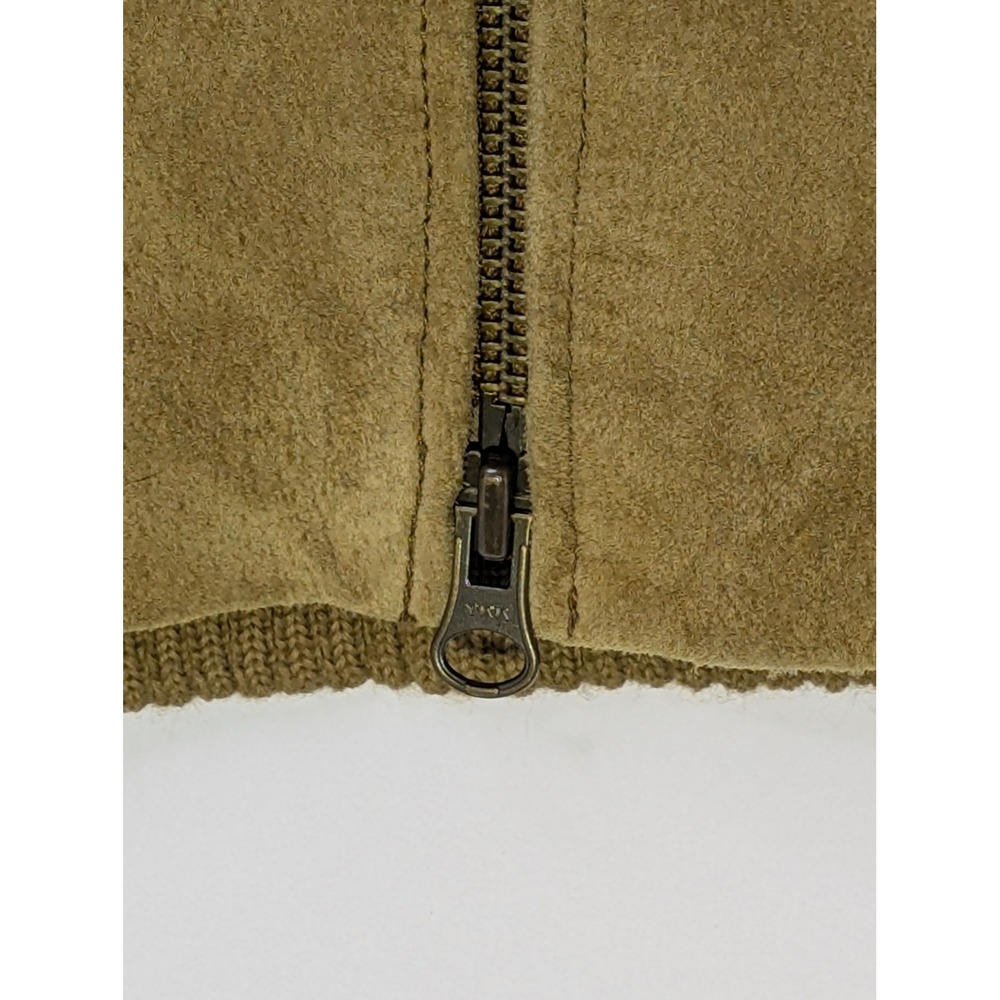 Covington‎ Womens Brown Leather Suede Wool Blend Knit Zip Jacket L Equestrian - Picture 8 of 9